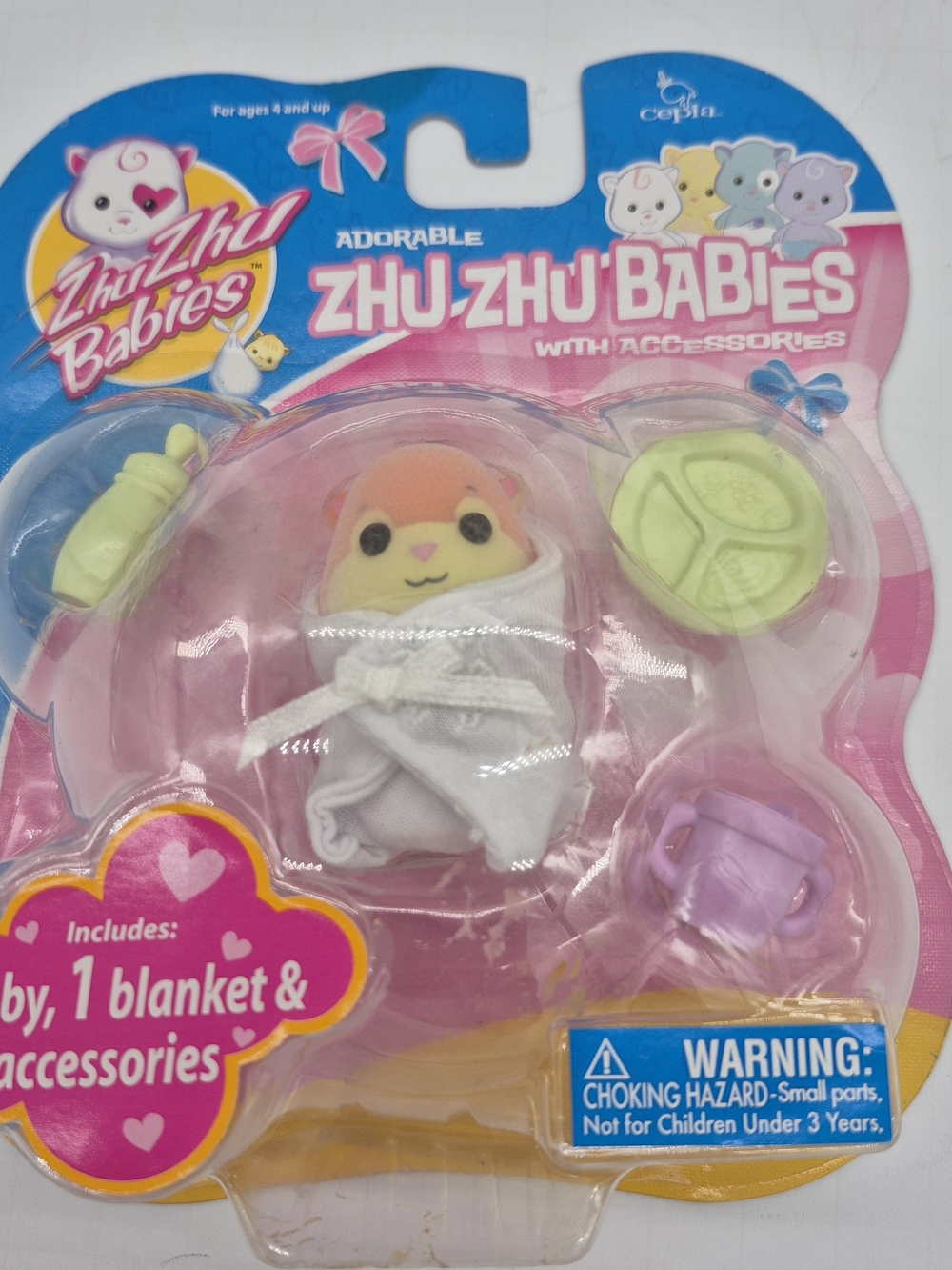 Cepia Zhu Zhu Babies Adorable Baby w/ Blanket & 3 Accessories Set MPN 81084
